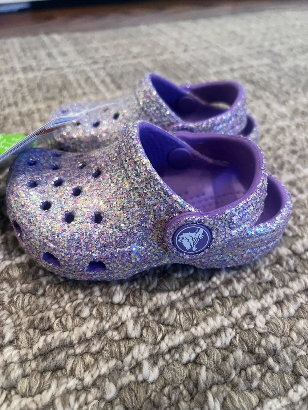 Toddler Classic Fantasy Purple Glitter Clog CROCS- size c5
